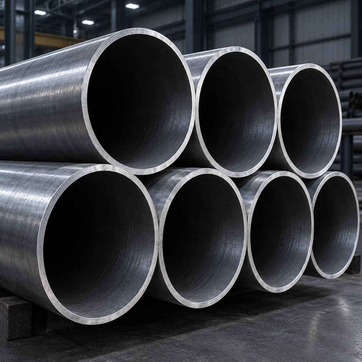 Round hollow steel pipes